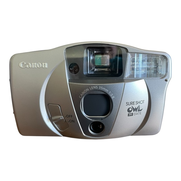 Canon Sure Shot Owl PF Date 35mm Film Camera With Auto Flash Case Instruction - Picture 8 of 9